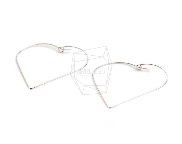 ERG-2377-R【2個入り】 ワイヤハートイヤーフック,Wire Heart Hook Earring 2枚目の画像