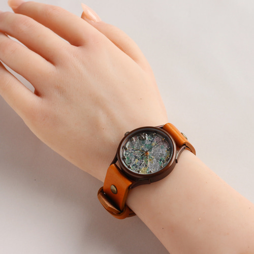 工芸品 西陣切り紙で作るハンドメイドウォッチ 文字盤 : 紫陽花