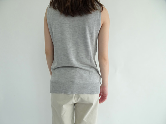 [日本製] 100%真絲內編織物&lt;淺灰色&gt; 第4張的照片