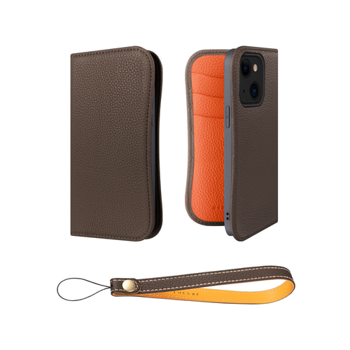 iPhone12Mini 本革ダイアリーケース（手帳型） ストラップセット 10色  