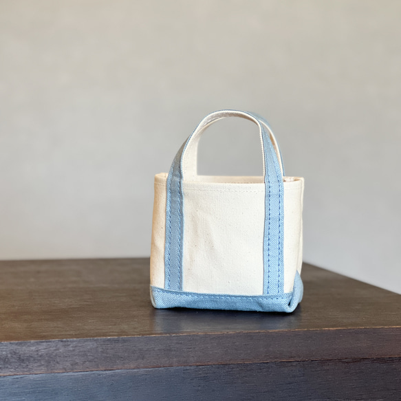 こんなサイズが欲しかった！《春夏おすすめ》麻の素材感が魅力！ マイクロミニトート　リネン　全4色　カスタマイズ可 5枚目の画像