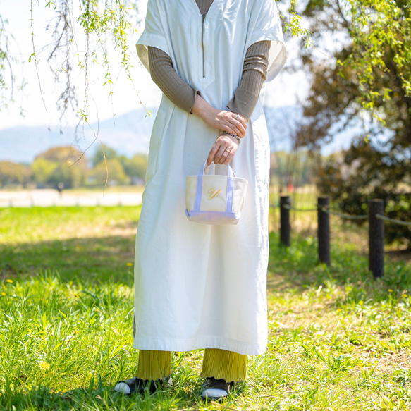 こんなサイズが欲しかった！《春夏おすすめ》麻の素材感が魅力！ マイクロミニトート　リネン　全4色　カスタマイズ可 11枚目の画像
