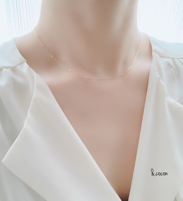 【エメラルド】5月誕生石✴︎2way K10YG New Simple Necklace 5枚目の画像