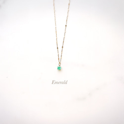 【エメラルド】5月誕生石✴︎2way K10YG New Simple Necklace 4枚目の画像