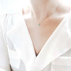 【エメラルド】5月誕生石✴︎2way K10YG New Simple Necklace 2枚目の画像