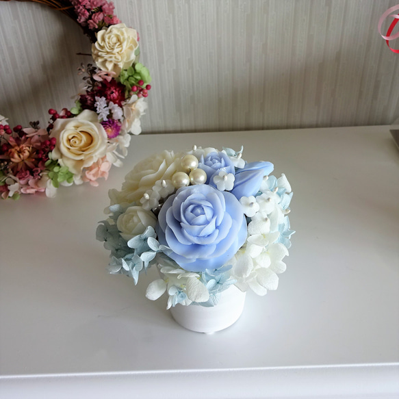 母の日予約販売　石鹸彫刻　香る花のアレンジメント 3枚目の画像