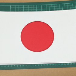 スポーツ国際競技・オリンピック/ジャパン日本国旗置き縫い日の丸刺繍ワッペン30cm×20cmサイズ白×白 3枚目の画像