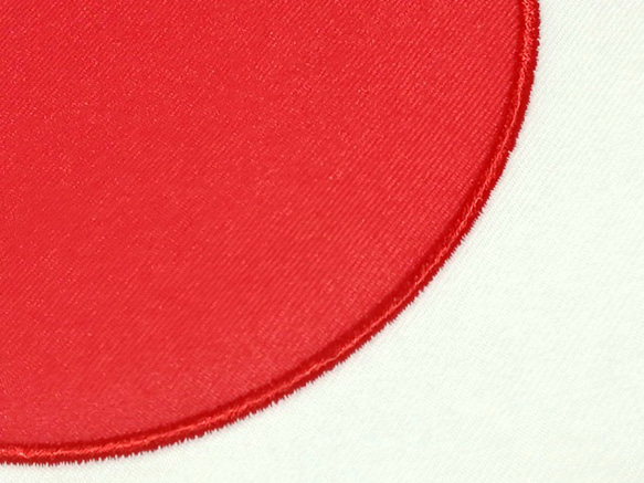 スポーツ国際競技・オリンピック/ジャパン日本国旗置き縫い日の丸刺繍ワッペン30cm×20cmサイズ白×白 2枚目の画像
