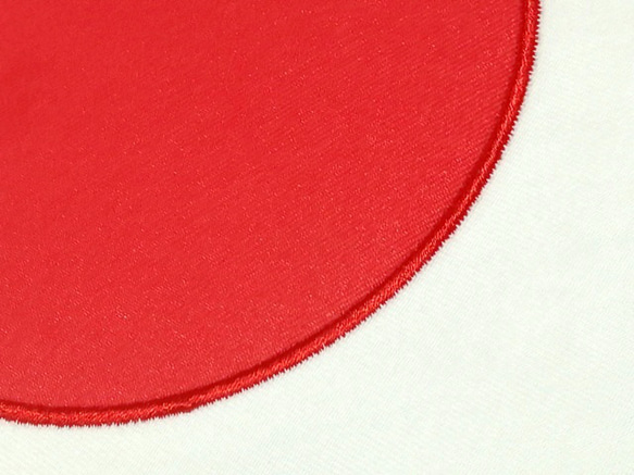 スポーツ国際競技・オリンピック/ジャパン日本国旗置き縫い日の丸刺繍ワッペン30cm×20cmサイズ白×金茶 2枚目の画像