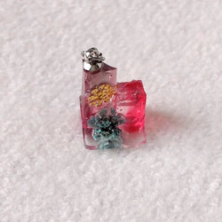 ルクシプオリの耳飾り　赤の鉱石（銀） 2枚目の画像