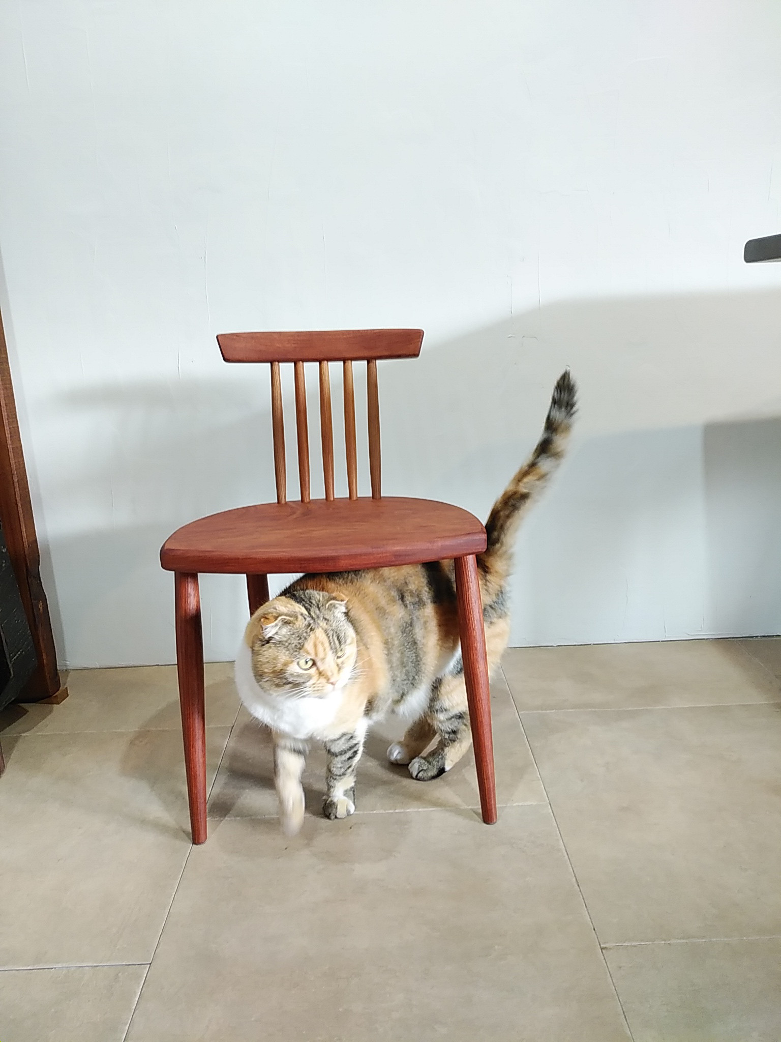 SALE❗️赤い木の椅子。一枚板＊子供椅子＊スツール＊ディスプレイにも