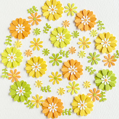 クラフトパンチのお花〜イエロー 色紙 アルバム メッセージカード