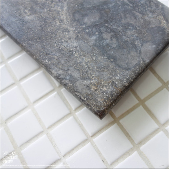大理石トレイFL-GY 天然大理石 マーブルトレイ 飾り台 小物置き 長方形 フラット 自然石 トレー 手作り 3枚目の画像