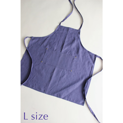 リネンエプロン 【 Standard kids apron 】Blue purple S,M,L 4枚目の画像