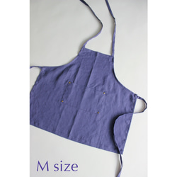 リネンエプロン 【 Standard kids apron 】Blue purple S,M,L 3枚目の画像