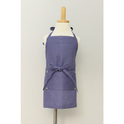 リネンエプロン 【 Standard kids apron 】Blue purple S,M,L 8枚目の画像