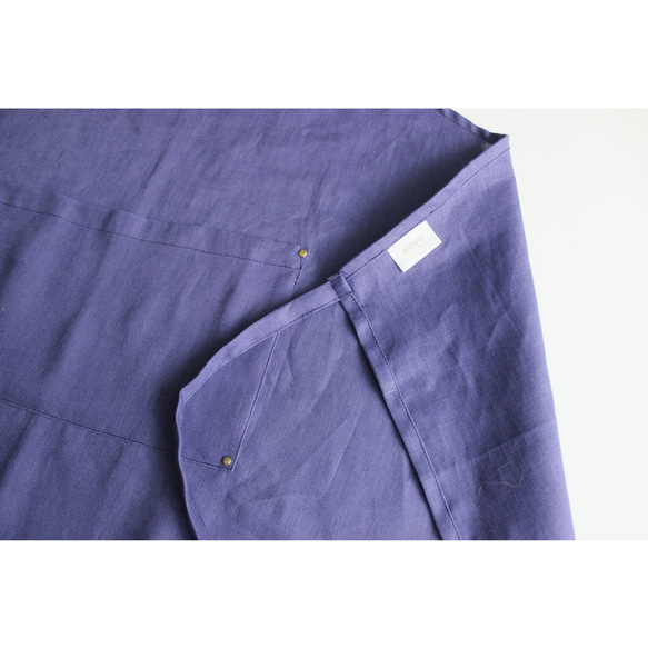 リネンエプロン 【 Standard kids apron 】Blue purple S,M,L 5枚目の画像