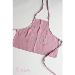 リネンエプロン 【 Standard kids apron 】Smoky pink S,M,L 2枚目の画像