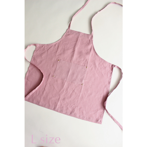 リネンエプロン 【 Standard kids apron 】Smoky pink S,M,L 4枚目の画像