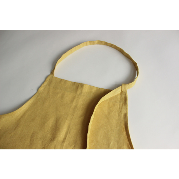 リネンエプロン 【 Standard kids apron 】Light yellow S,M,L 6枚目の画像