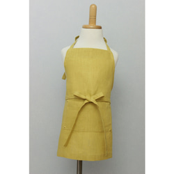 リネンエプロン 【 Standard kids apron 】Light yellow S,M,L 8枚目の画像