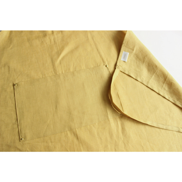 リネンエプロン 【 Standard kids apron 】Light yellow S,M,L 7枚目の画像