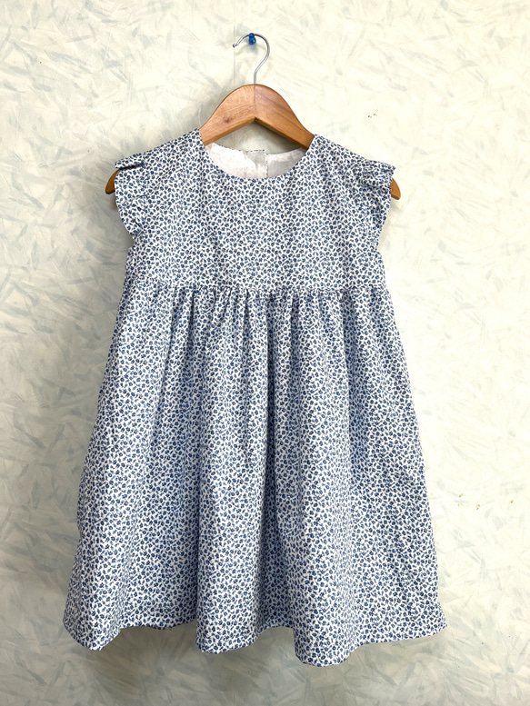 極美品⬛︎ジャカディJacadi青系花柄リバティ半袖ワンピース 150cm 12A