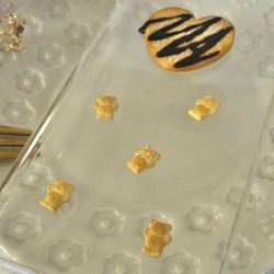 ハート と くまさん の スマホケース【iPhone全機種対応】クッキー チョコ フェイクスイーツ クリア 食べ物 6枚目の画像