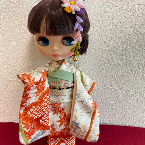 22cmドールさん着物 正絹振袖 0146 ブライス アイシードール