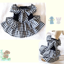 ハンドメイド犬服ワッフルニットのキャミ色違い3色お袖2段レース