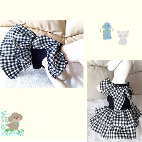 犬服 犬の服 ハンドメイド ハロウィン ワンピース ギンガム