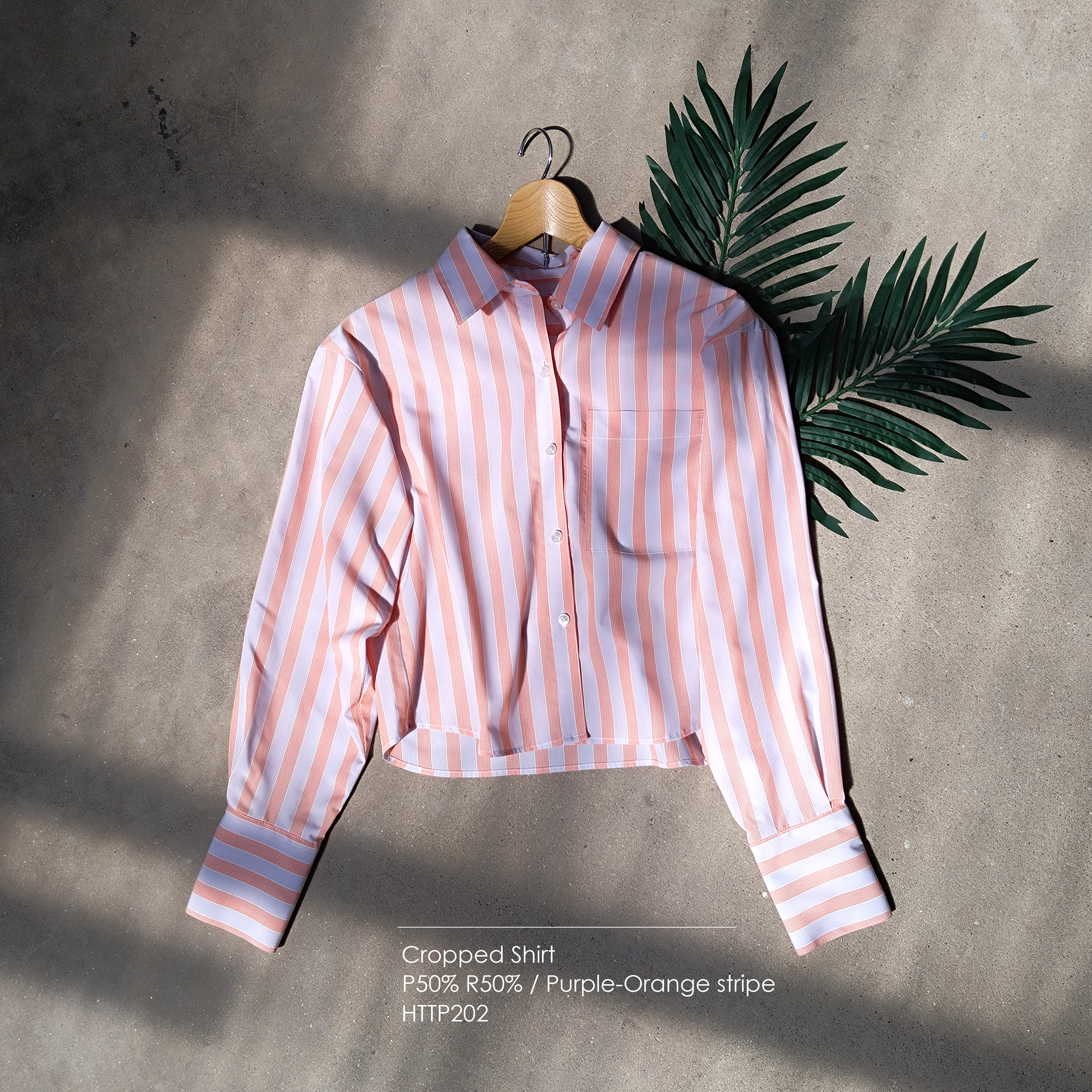 【受注製作】クロップドシャツ ストライプ