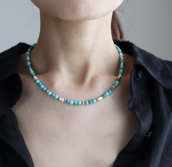 ミディアム・ターコイズ ネックレス 6枚目の画像