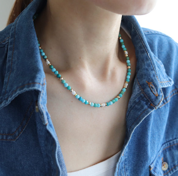 ミディアム・ターコイズ ネックレス 2枚目の画像