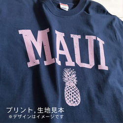 ハワイアンデザインTシャツ 夕陽とヤシの木のシルエット 半袖カットソー サーフボード waikikiビーチ 3枚目の画像