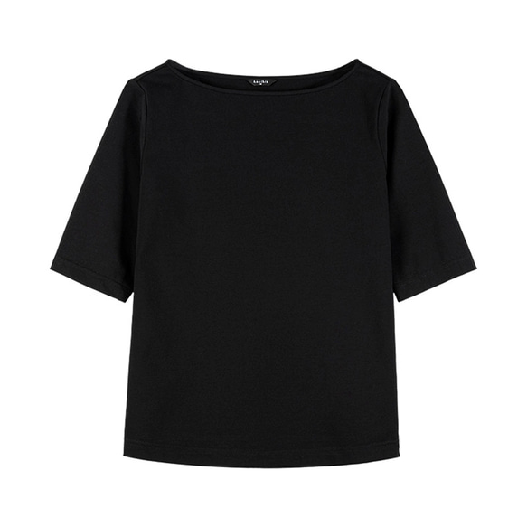 シルク混紡Tシャツ　可愛い襟Tシャツ　半袖Tシャツ　ブラック　S-XL#195 13枚目の画像