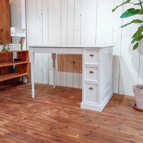 【美品】フレンチアンティーク ネイルデスク かわいい おしゃれ アンティーク調 ネイルテーブル ネイルデスク W1000