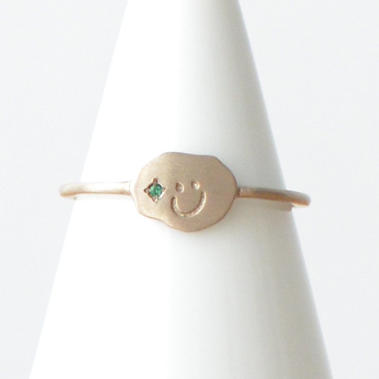 ニコマークリング｜エメラルド｜ibou｜K18WGN #12.5｜ibou-002