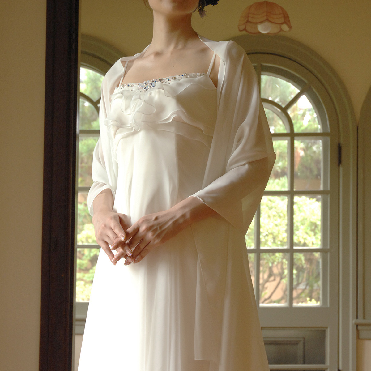 ショール シフォンジョーゼット ソフト プレーンタイプ 長方形 結婚式・二次会・ パーティーなどに★3色展開【S02】