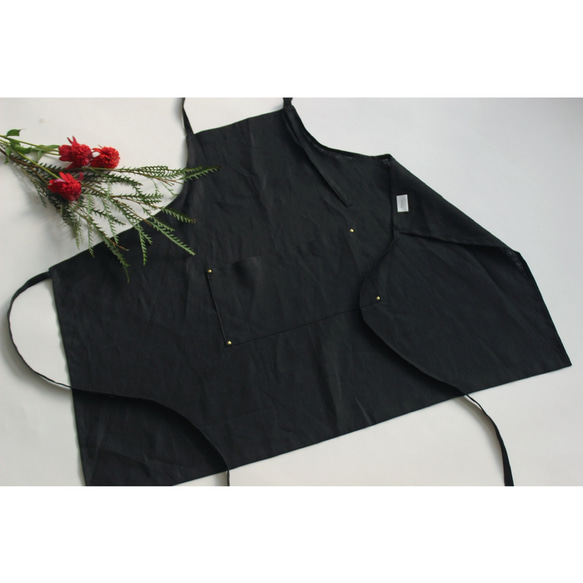 リネンエプロン【Standard apron】 Black 1枚目の画像