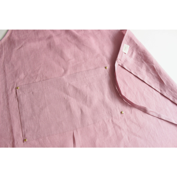 リネンエプロン【Standard apron】 Smoky pink 4枚目の画像