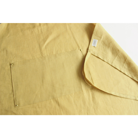 リネンエプロン【Standard apron】 Light yellow 4枚目の画像