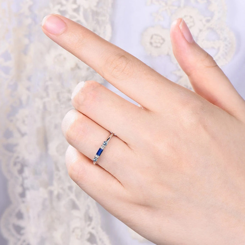 9月の誕生石 ブルーサファイア 結婚指輪 6月の誕生石