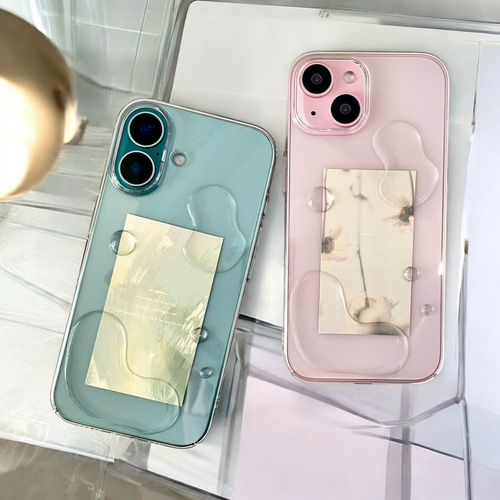 iPhone ケース 全機種対応 水たまり 水滴 クリア 透明 シンプル