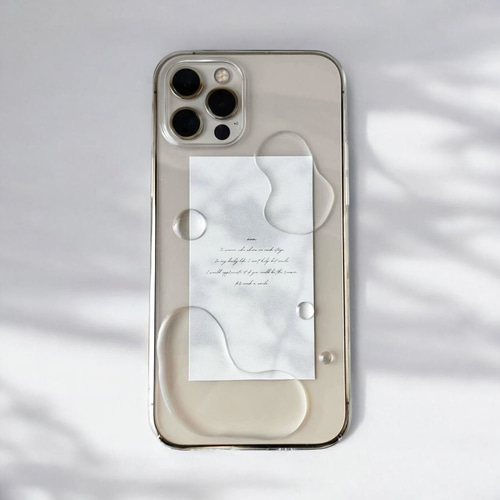 スマホケース iPhone ケース 全機種対応 水たまり 水滴 クリア