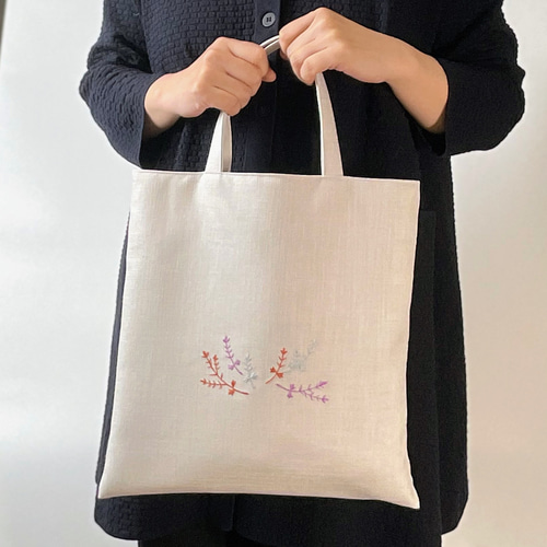 日本刺繍の手提げバッグ A4 茶道お稽古 着物・和装にも s-002 トート
