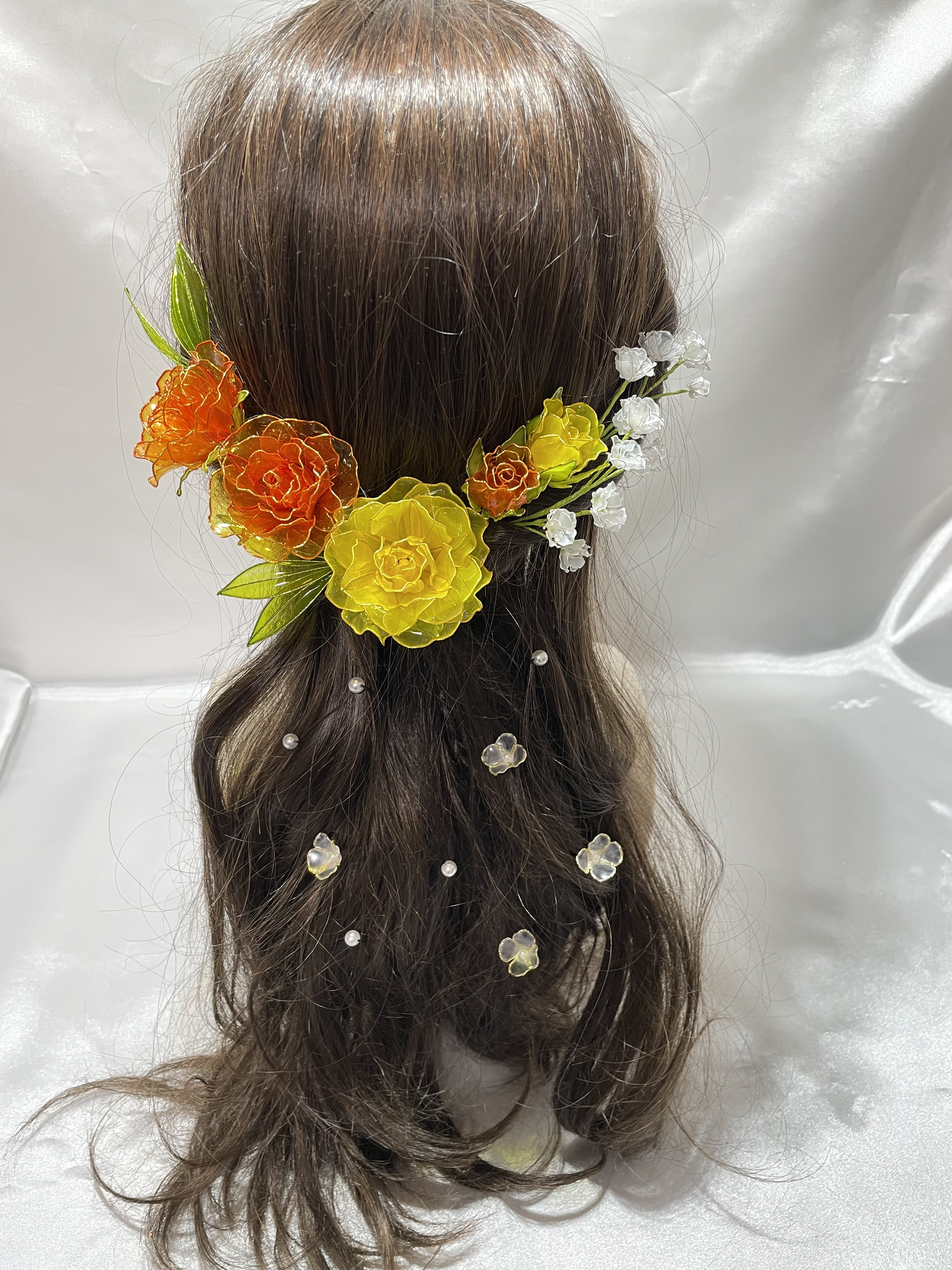 ウェディングヘアアクセサリー　花園　〜春暁〜　　ディップアート　ヘッドドレス