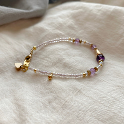 薰衣草甜筒 - 紫水晶 黃銅手環 第4張的照片