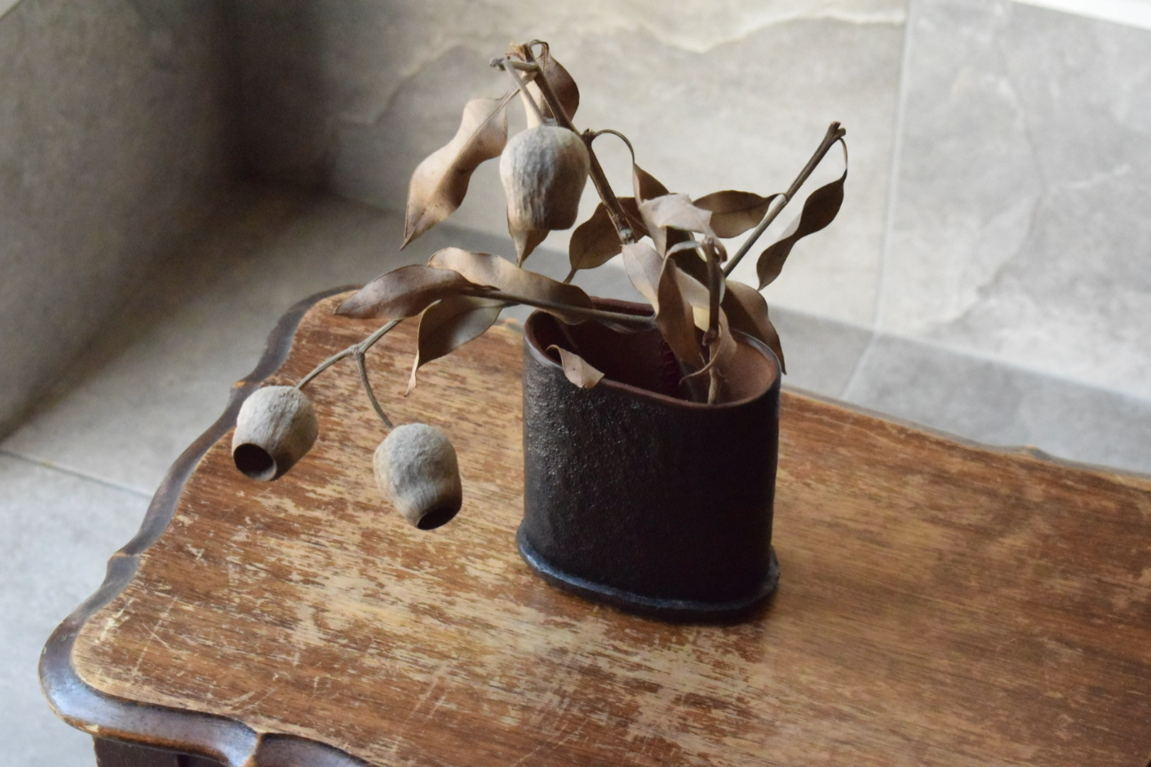 【一点もの】 Leather stand α  一輪挿し　フラワーベース