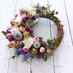 野草で作ったナチュラルハーフリース ドライフラワー atelier joues